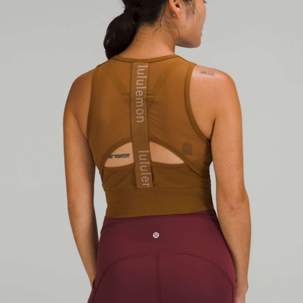 lululemon athletica Women's Rust Brown Mesh Racerback Tank